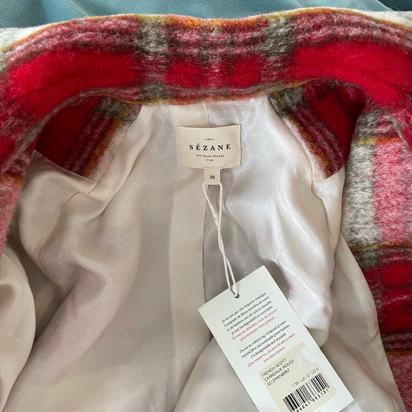 Sezane Scott plaid tartan coat - Picture 8 of 8